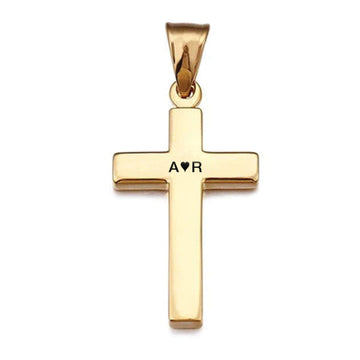 Gold Engravd Cross Necklace