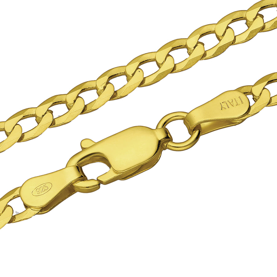 925 Sterling Gold Cuban Chain - 3mm | Engravd Co | Personalised Jewellery | Bracelets, Necklaces, Cufflinks, Hip Flasks