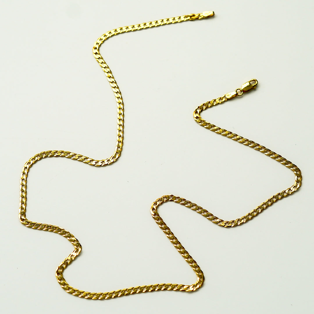 925 Sterling Gold Cuban Chain - 3mm | Engravd Co | Personalised Jewellery | Bracelets, Necklaces, Cufflinks, Hip Flasks
