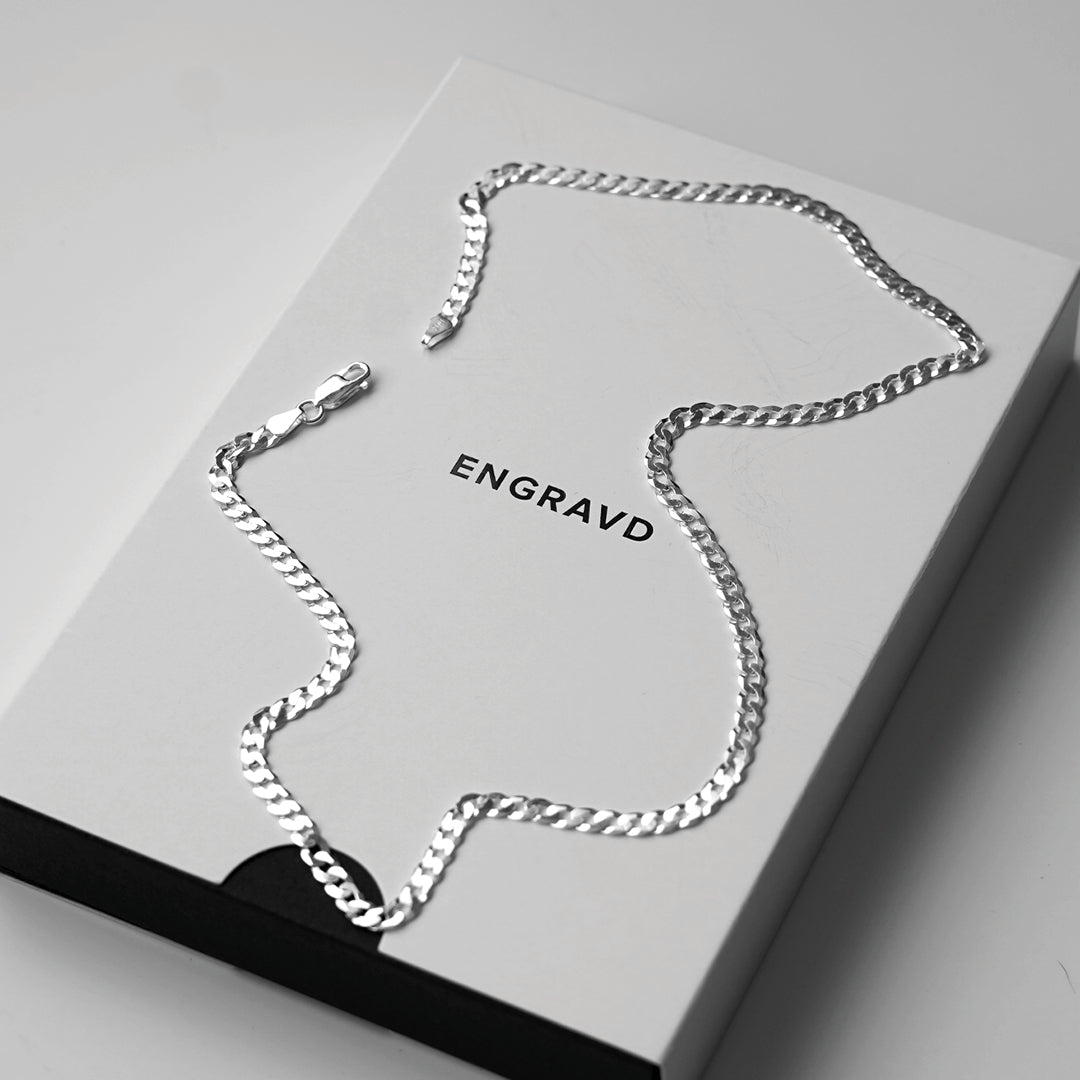 925 Sterling Silver Cuban Chain - 5mm | Engravd Co | Personalised Jewellery | Bracelets, Necklaces, Cufflinks, Hip Flasks