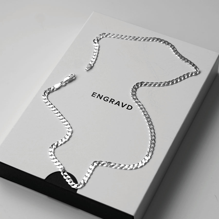925 Sterling Silver Cuban Chain - 5mm | Engravd Co | Personalised Jewellery | Bracelets, Necklaces, Cufflinks, Hip Flasks
