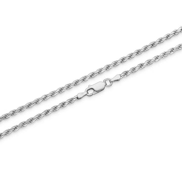 925 Sterling Silver Rope Chain - 3mm | Engravd Co | Personalised Jewellery | Bracelets, Necklaces, Cufflinks, Hip Flasks