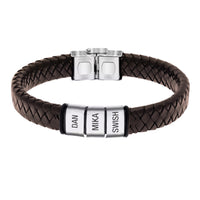 Personalised Brown Leather Bracelet