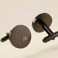 Engravd Round Custom Cuff link set: Design 3 | Engravd Co | Personalised Jewellery | Bracelets, Necklaces, Cufflinks, Hip Flasks