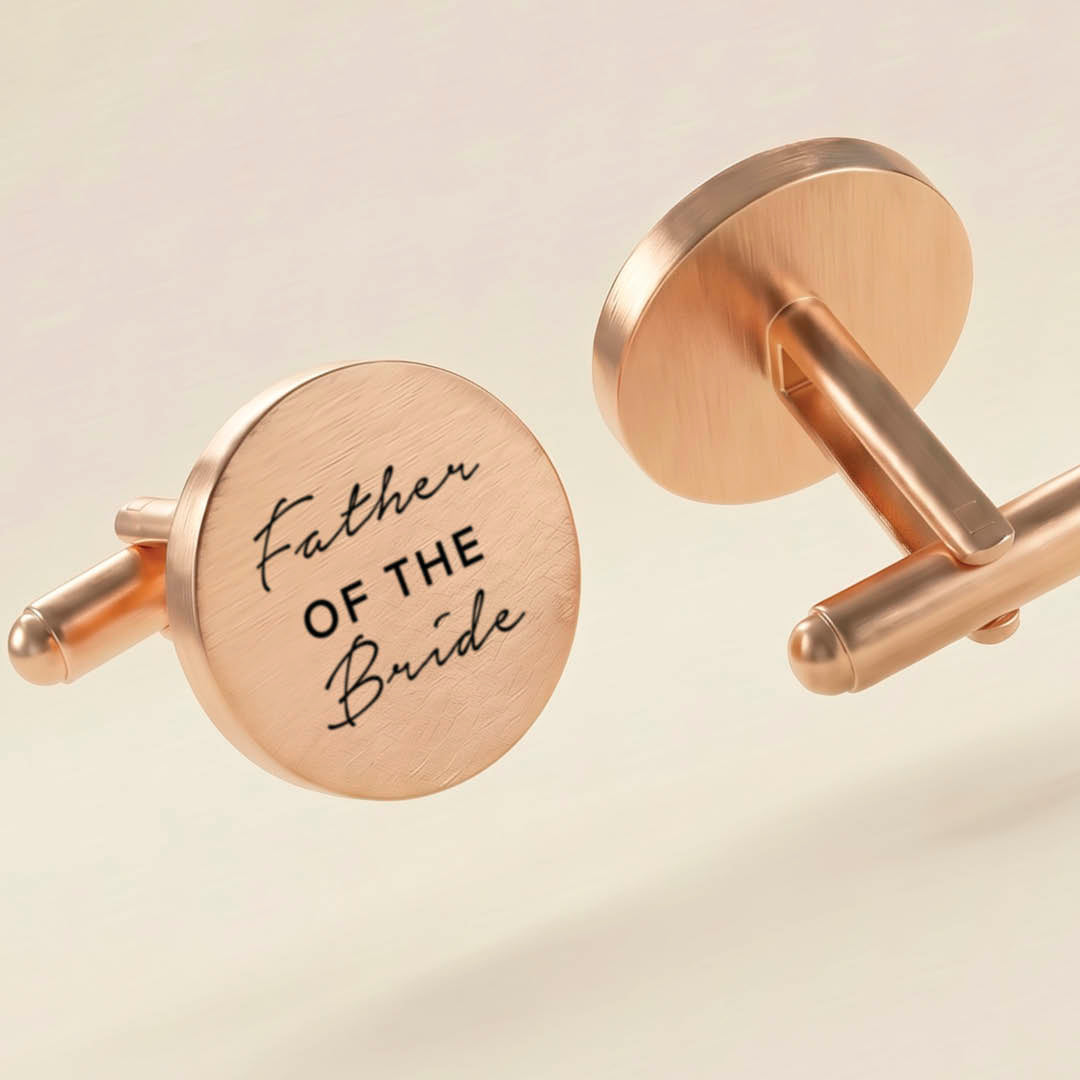 Engravd Round Custom Cuff link set: Title - Initials | Engravd Co | Personalised Jewellery | Bracelets, Necklaces, Cufflinks, Hip Flasks