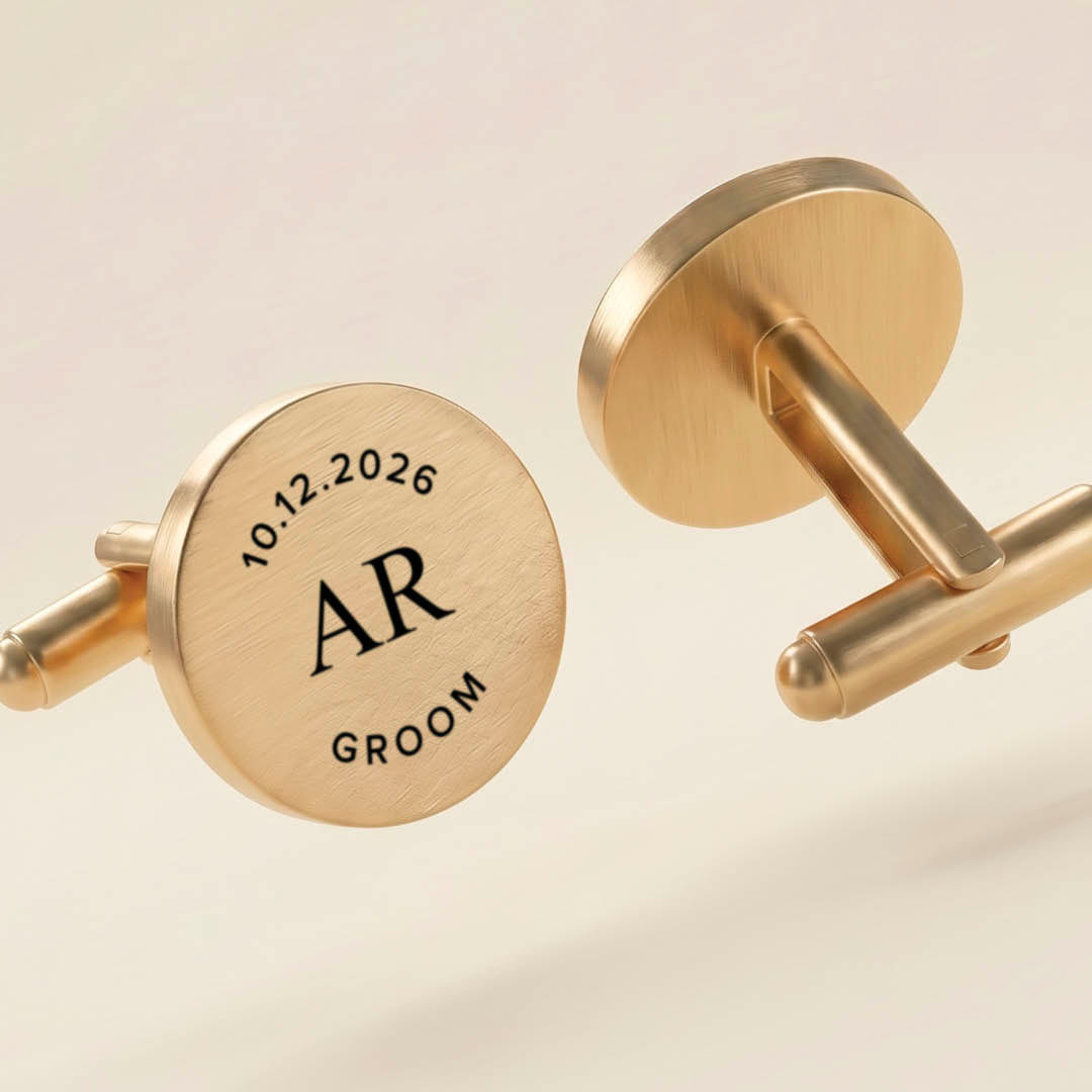5 x Engravd Round Custom Cuff links : Groomsman sets | Engravd Co | Personalised Jewellery | Bracelets, Necklaces, Cufflinks, Hip Flasks