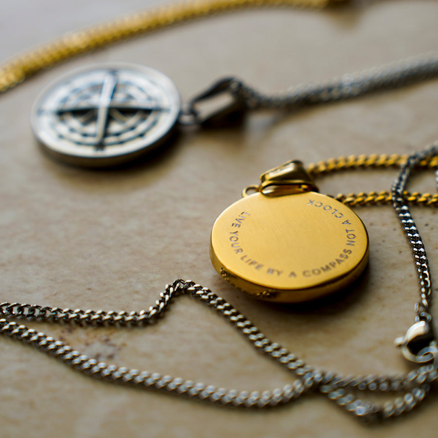 Black Engravd Compass Necklace | Engravd Co | Personalised Jewellery | Bracelets, Necklaces, Cufflinks, Hip Flasks