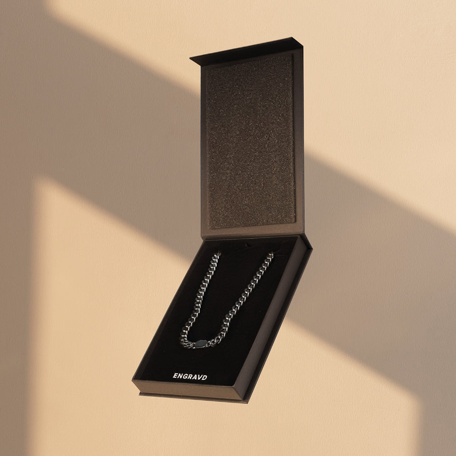 Silver Cuban Link Chain - 8mm | Engravd Co | Personalised Jewellery | Bracelets, Necklaces, Cufflinks, Hip Flasks