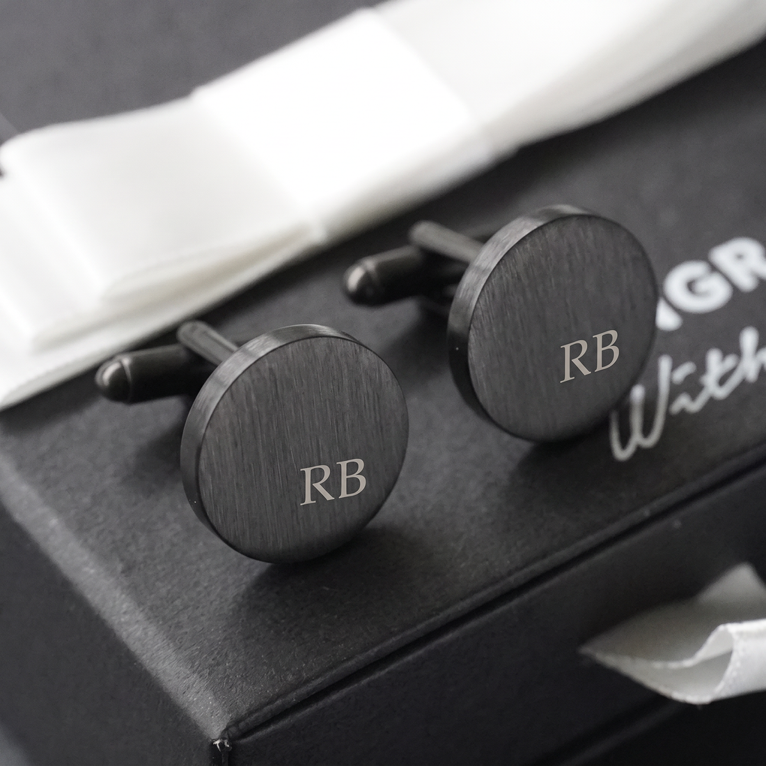 Engravd Round Custom Cuff link set: Design 3