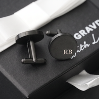 Engravd Round Custom Cuff link set: Design 3