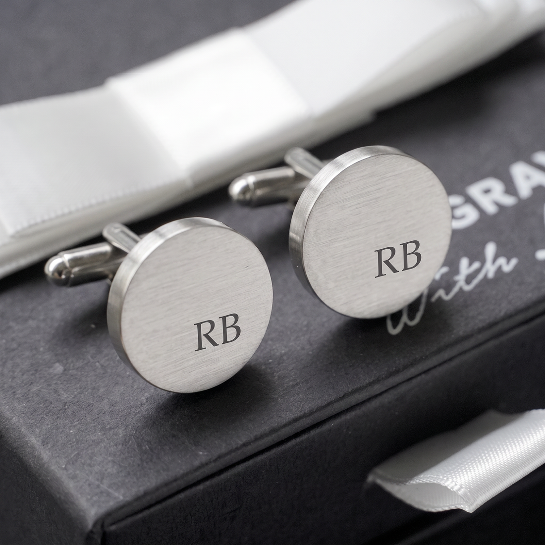 Engravd Round Custom Cuff link set: Design 3