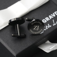 Engravd Round Custom Cuff link set: Design 1 | Engravd Co | Personalised Jewellery | Bracelets, Necklaces, Cufflinks, Hip Flasks