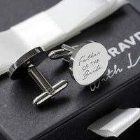 Engravd Round Custom Cuff link set: Title - Initials | Engravd Co | Personalised Jewellery | Bracelets, Necklaces, Cufflinks, Hip Flasks