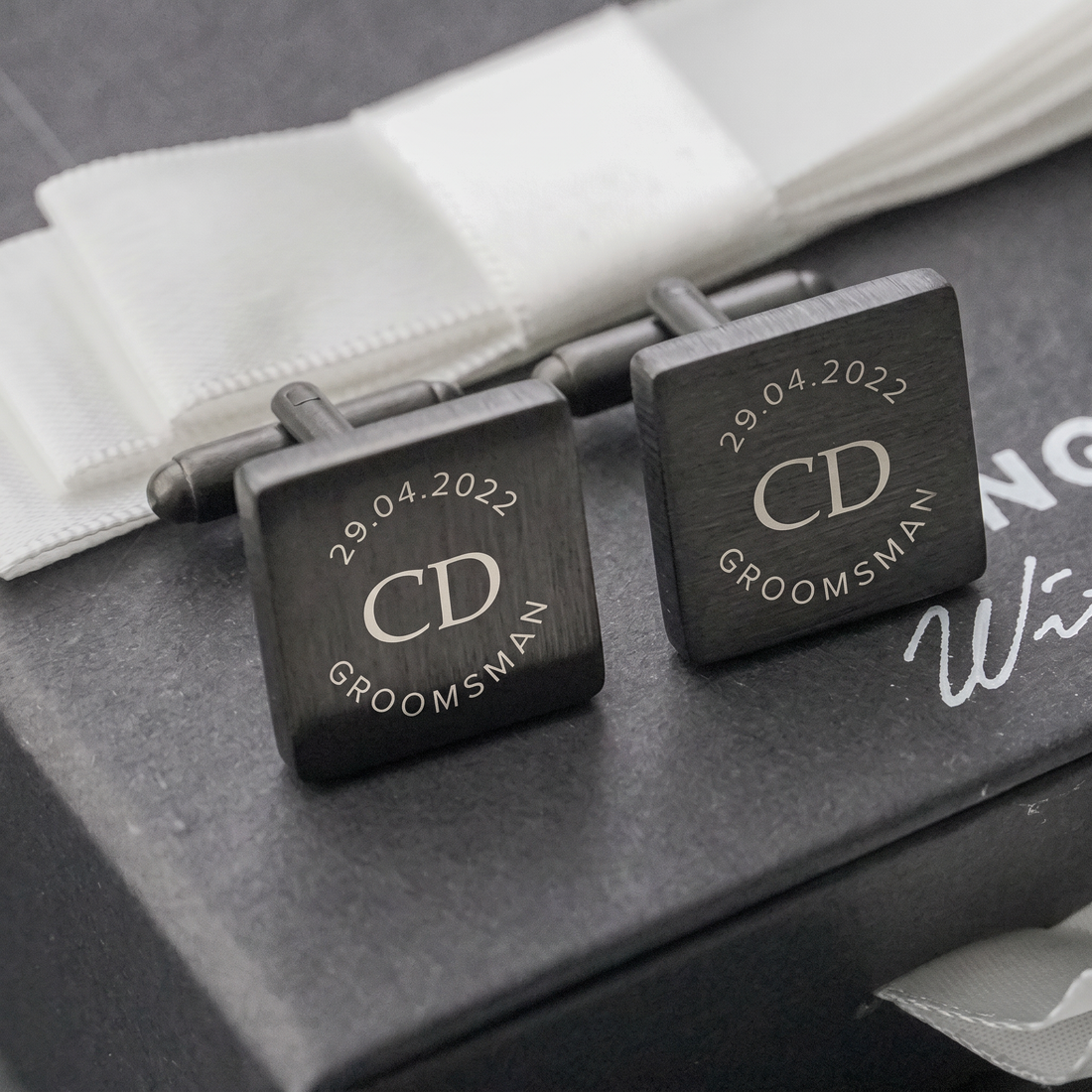 Engravd Square Custom Cuff link set: Design 5