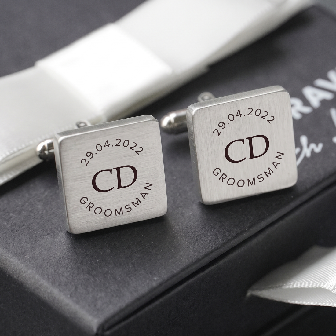 Engravd Square Custom Cuff link set: Design 5