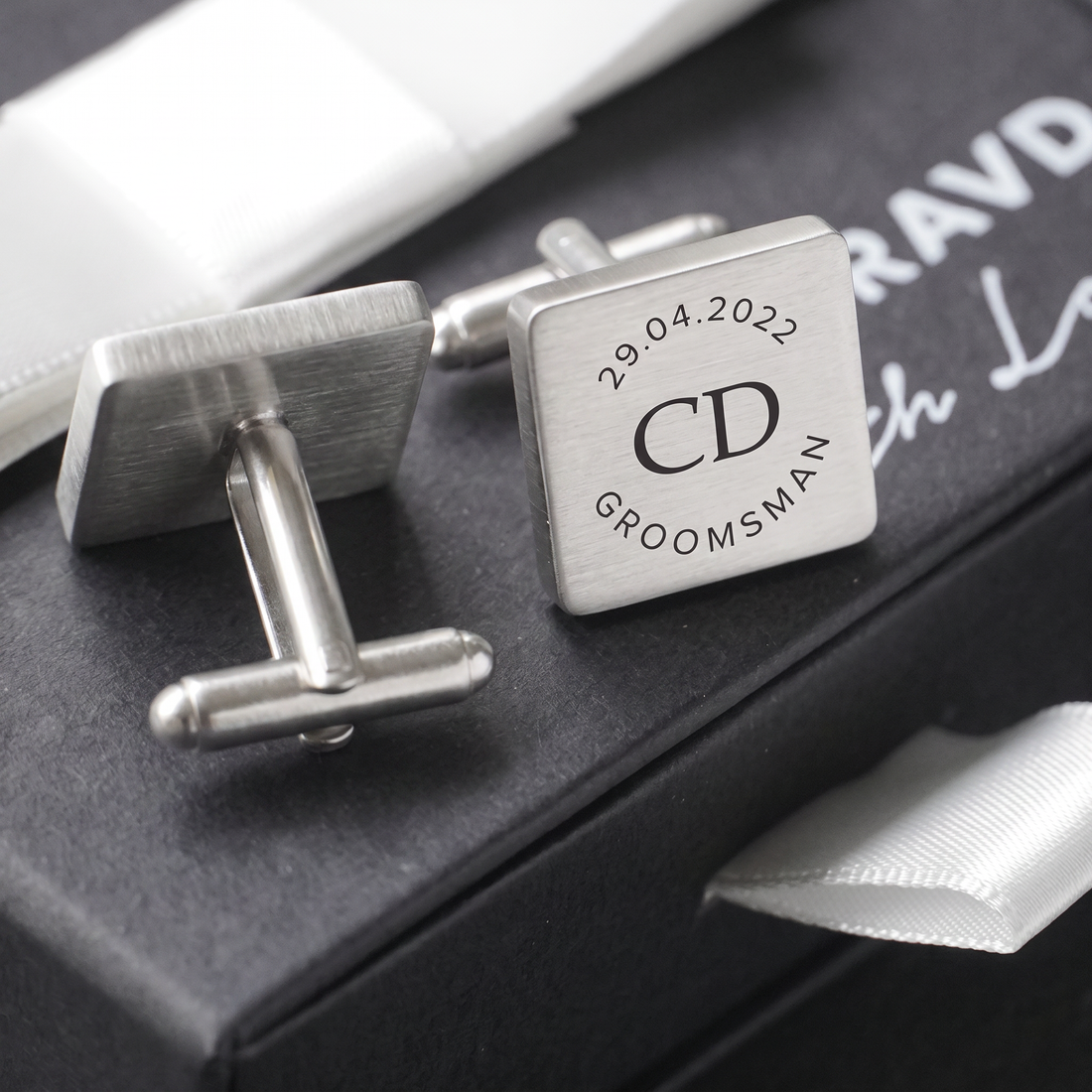 Engravd Square Custom Cuff link set: Design 5