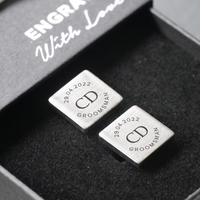 Engravd Square Custom Cuff link set: Design 5