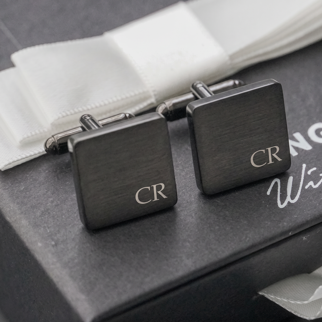 Engravd Square Custom Cuff link set: Design 2