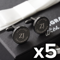 5 x Engravd Custom Cuff links : Groomsman sets