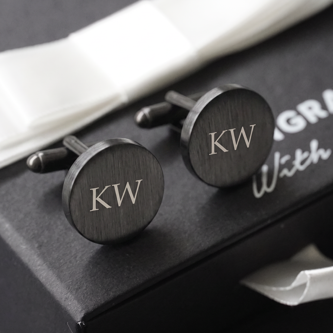 Engravd Round Custom Cuff link set: Design 2
