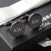 Engravd Round Custom Cuff link set: Design 2