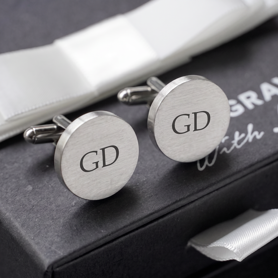 Engravd Round Custom Cuff link set: Design 2
