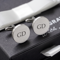 Engravd Round Custom Cuff link set: Design 2