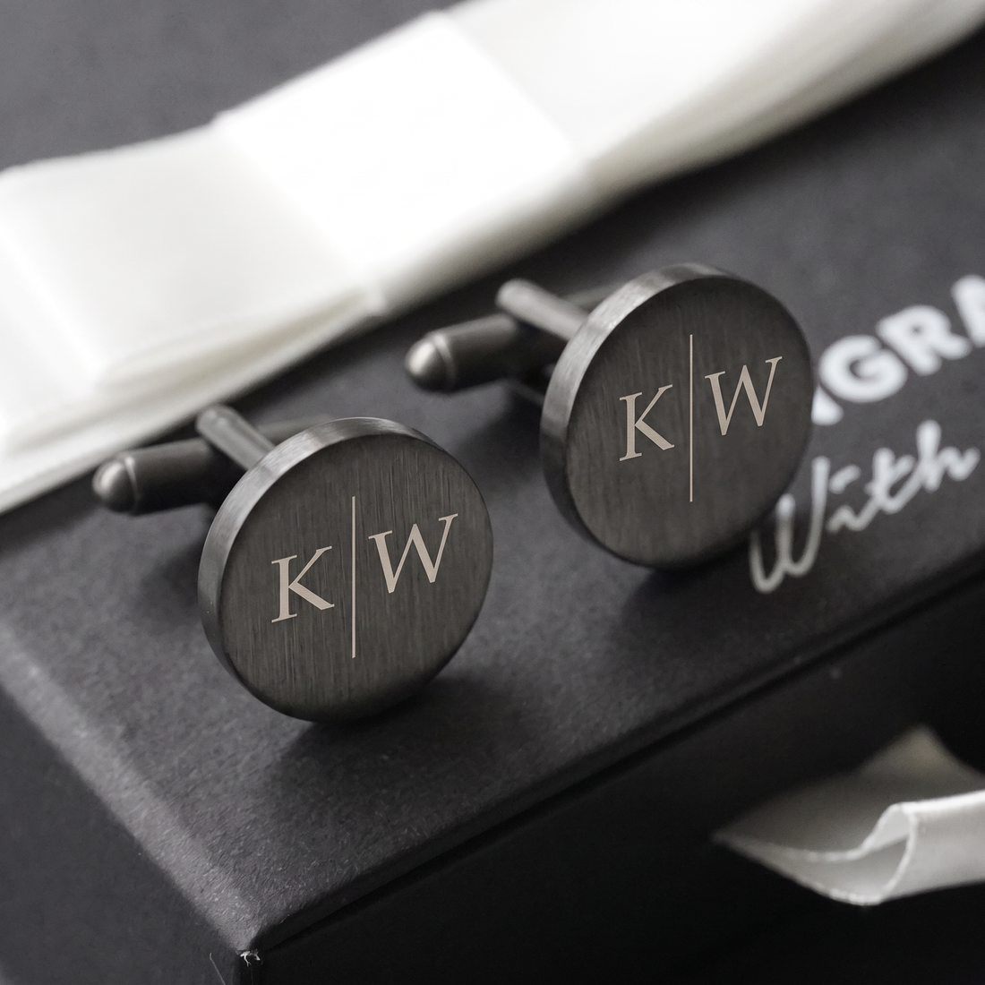 Engravd Round Custom Cuff link set: Design 6