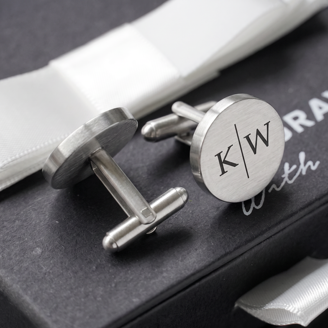 Engravd Round Custom Cuff link set: Design 6