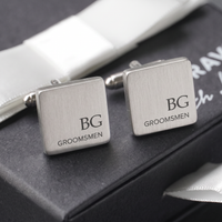 Engravd Square Custom Cuff link set: Design 1