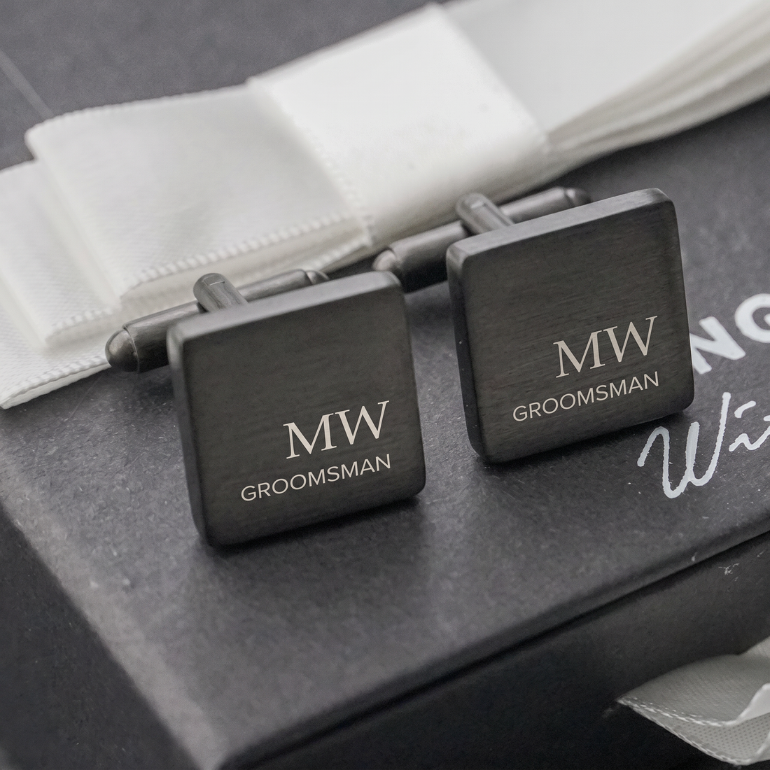 Engravd Square Custom Cuff link set: Design 1