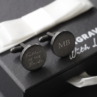 Engravd Round Custom Cuff link set: Title - Initials