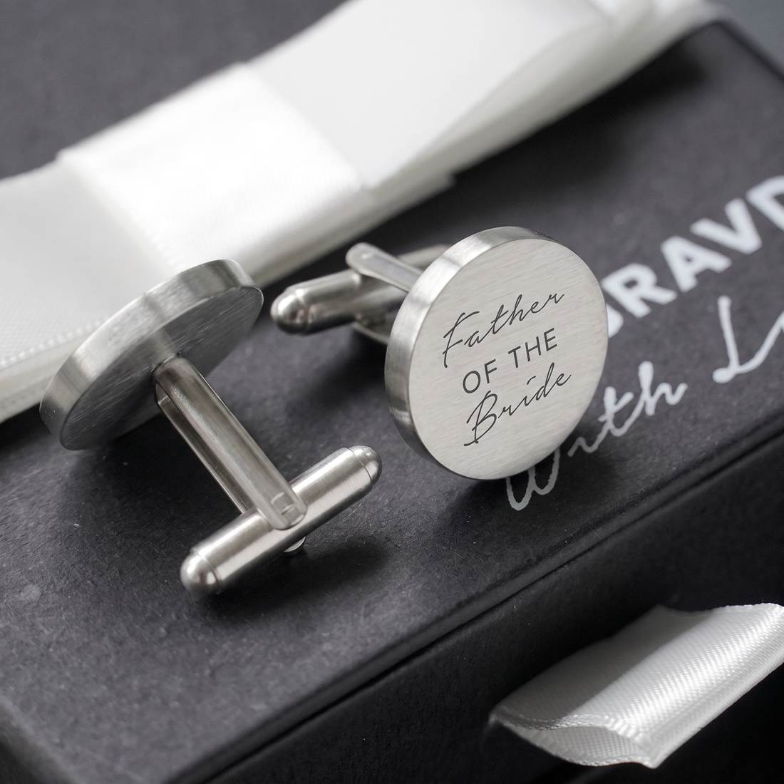 Engravd Round Custom Cuff link set: Title - Initials