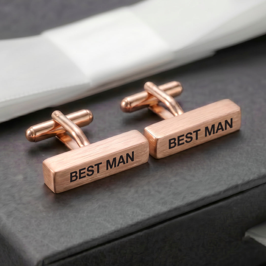 Engravd Solid Cuboid Cuff link set