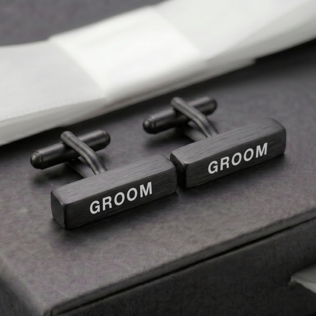 Engravd Solid Cuboid Cuff link set