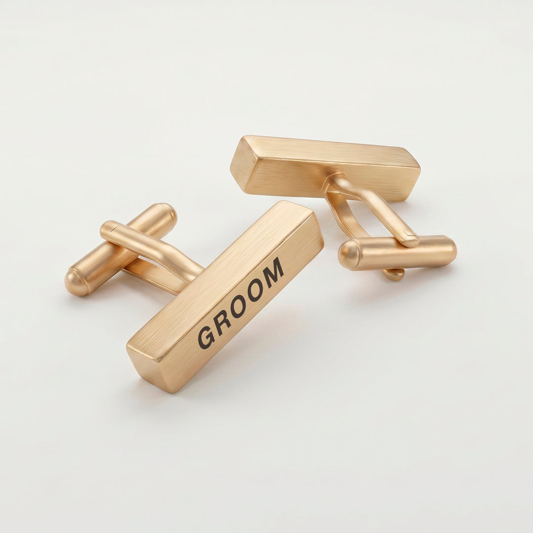 Engravd Solid Cuboid Cuff link set