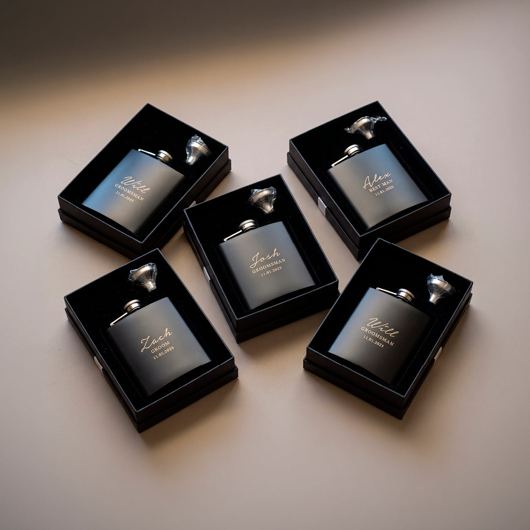 Engravd Hip Flask - Name/Title/Date | Engravd Co | Personalised Jewellery | Bracelets, Necklaces, Cufflinks, Hip Flasks