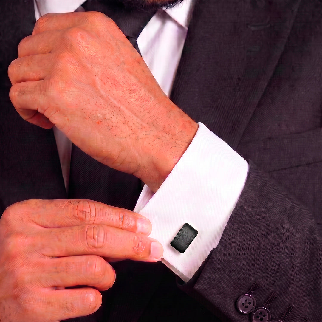 Engravd Rectangle Custom Cuff link set: Design 1