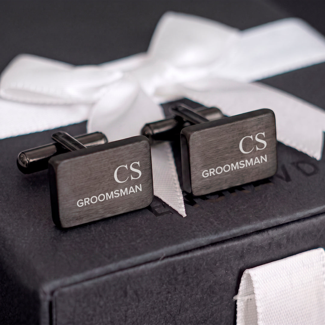 Engravd Rectangle Custom Cuff link set: Design 1