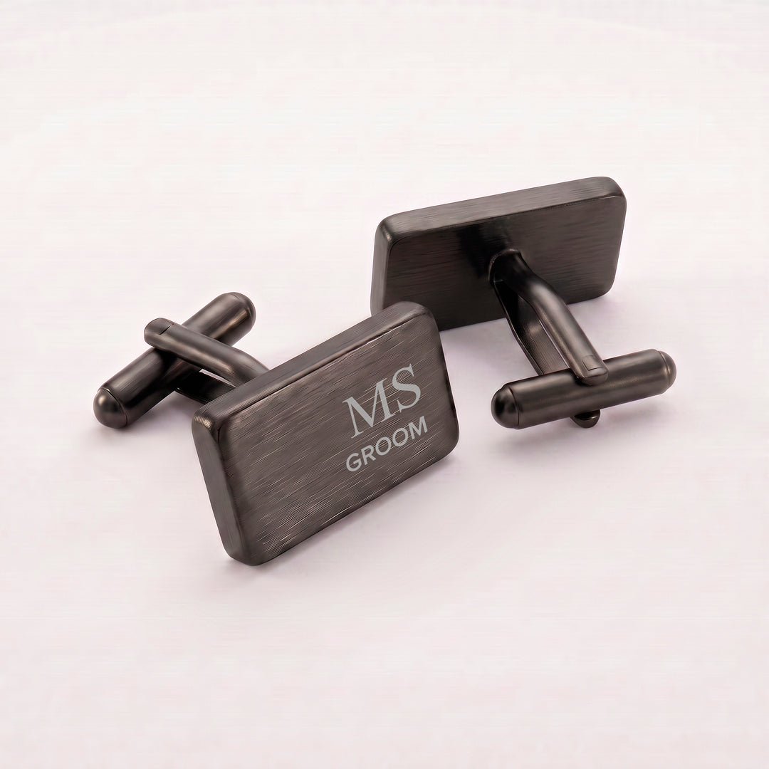 Engravd Rectangle Custom Cuff link set: Design 1