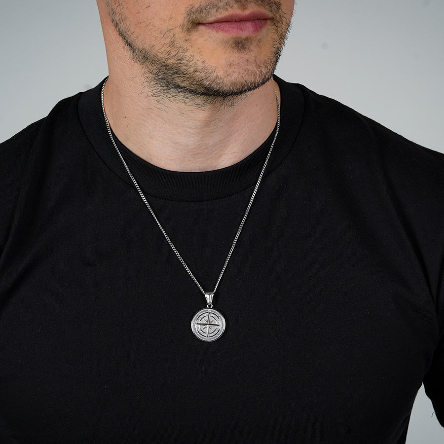Silver Engravd Compass Necklace | Engravd Co | Personalised Jewellery | Bracelets, Necklaces, Cufflinks, Hip Flasks