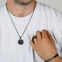 Black Engravd Compass Necklace | Engravd Co | Personalised Jewellery | Bracelets, Necklaces, Cufflinks, Hip Flasks
