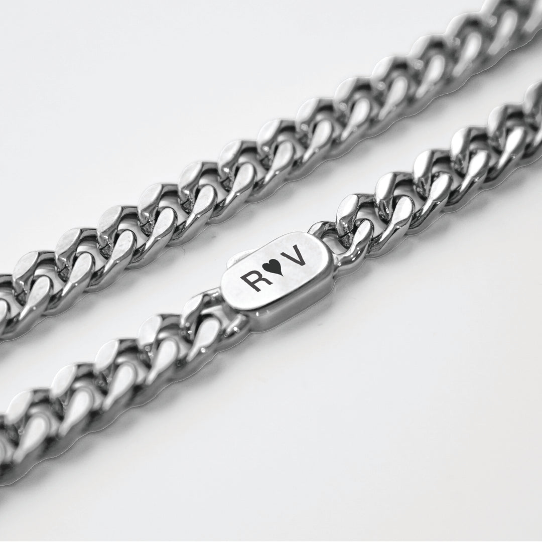 Silver Cuban Link Chain - 8mm