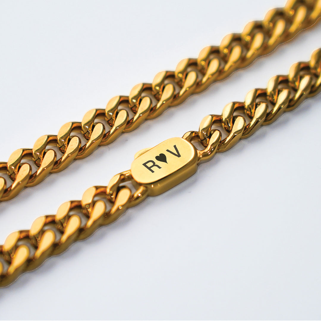 Gold Cuban Link + Rope Chain Stack