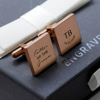 Engravd Square Custom Cuff link set: Title - Initials | Engravd Co | Personalised Jewellery | Bracelets, Necklaces, Cufflinks, Hip Flasks