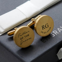 Engravd Round Custom Cuff link set: Title - Initials | Engravd Co | Personalised Jewellery | Bracelets, Necklaces, Cufflinks, Hip Flasks