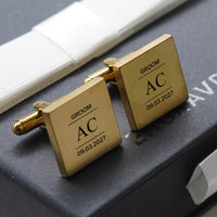 Engravd Square Custom Cuff link set: Design 7 | Engravd Co | Personalised Jewellery | Bracelets, Necklaces, Cufflinks, Hip Flasks