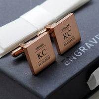 Engravd Square Custom Cuff link set: Design 7 | Engravd Co | Personalised Jewellery | Bracelets, Necklaces, Cufflinks, Hip Flasks