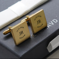 5 x Engravd Round Custom Cuff links : Groomsman sets