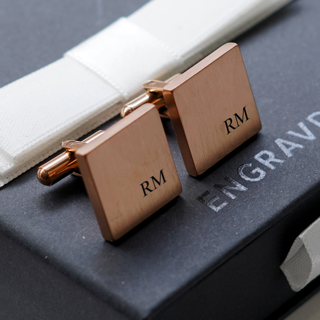 5 x Engravd Square Custom Cuff links : Initial sets | Engravd Co | Personalised Jewellery | Bracelets, Necklaces, Cufflinks, Hip Flasks
